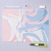 Roze Witte Blauwe Marmer Wervel Abstract Baby Tissuepapier (Craft)
