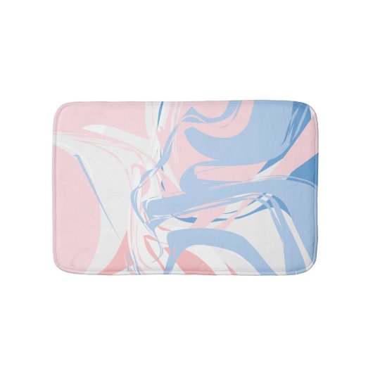Roze Witte Blauwe Marmer Wervel Abstract Badmat (Voorkant)