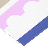 Roze, witte, blauwe streep, zwarte patroonafdruk korte tafelloper (Hoek)