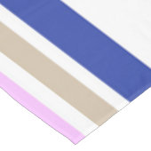 Roze, witte, blauwe streep, zwarte patroonafdruk tafelkleed (Gekanteld)