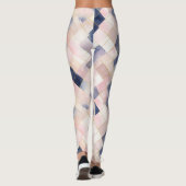Roze witte blauwe vierkanten leggings (Achterkant)