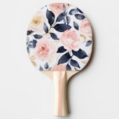 Roze witte blauwe vierkanten tafeltennisbatje (Achterkant)