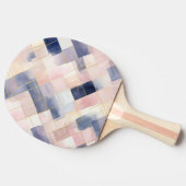 Roze witte blauwe vierkanten tafeltennisbatje (Zijkant)