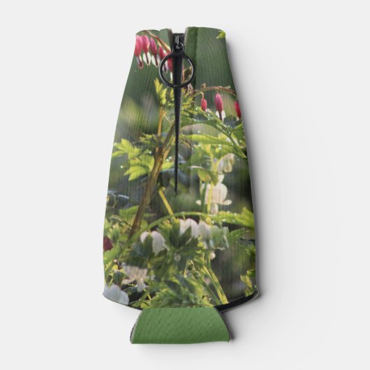 Roze & witte bloedende harten flesjeskoeler (Achterkant)