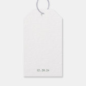 Roze Witte Bloem Bruiloft Gift Tag Cadeaulabel (Achterkant)
