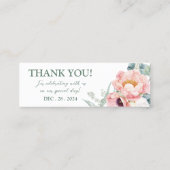 Roze witte bloem bruiloft Label (1x3 inch) (Achterkant)