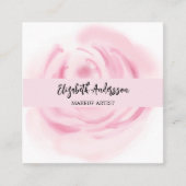 Roze witte bloem foto QR logo Vierkante Visitekaartje (Voorkant)
