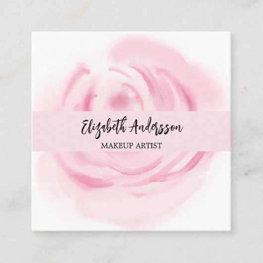 Roze witte bloem foto QR logo Vierkante Visitekaartje (Voorkant)