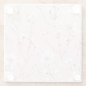  roze witte bloem glazen onderzetter (Achterkant)