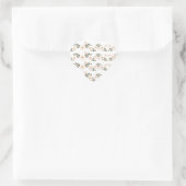 roze witte bloem hart sticker (Tas)