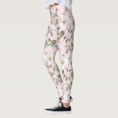  roze witte bloem leggings (Links)