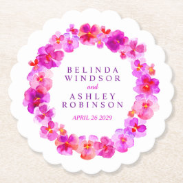 Roze witte bloem met onderzetters voor de waterver