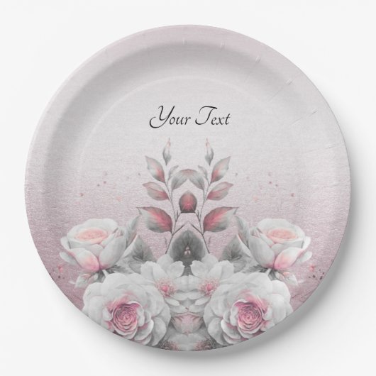 Roze Witte Bloem Papier Bord (Voorkant)