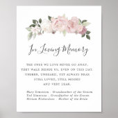 Roze Witte Bloem Teken van Gedenken aan de Bruilof Poster (Voorkant)