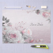 Roze Witte Bloem Tissuepapier (Craft)