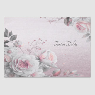Roze Witte Bloem Tissuepapier