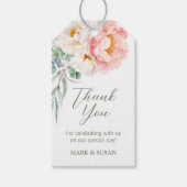 Roze Witte Bloem Trouwcadeau Label Cadeaulabel (Voorkant)