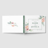 Roze witte bloem tweetalige Chinese bruiloft Gastenboek (Volledig)