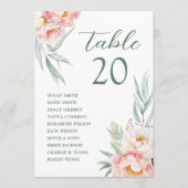 Roze Witte Bloem Wedding Zitting Grafiek Kaart (Voorkant)