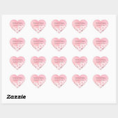 Roze Witte Bloemachtige Trouw Bruidsfeest Hart Sticker (Vel)