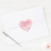 Roze Witte Bloemachtige Trouw Bruidsfeest Hart Sticker (Envelop)