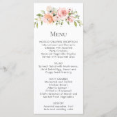 Roze Witte Bloemboeket Menukaart Houdertjes (Voorkant)