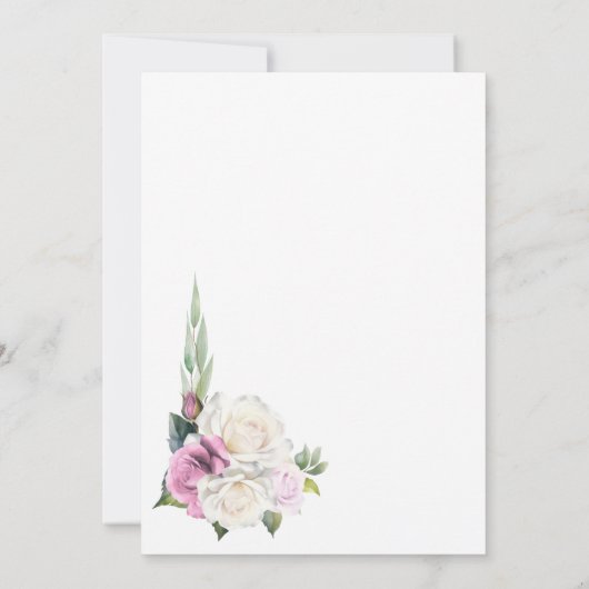 Roze Witte Bloemboog Trouwen Save the Date (Achterkant)