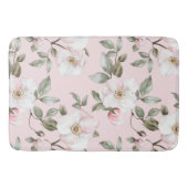  roze witte bloemen badmat (Voorkant)