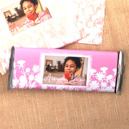 Roze Witte Bloemen Bat Mitzvah Snoep Bar Wrapper