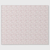 Roze Witte Bloemen Botanische Moderne Kerst Cadeaupapier (Vlak)