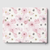 Roze witte bloemen bruiloft gastenboek (Achterkant)