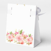 Roze witte bloemen bruiloftsdouche bedankt bedankdoosjes (Achterkant)