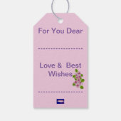 Roze & Witte Bloemen Cadeaubijsluiter Cadeaulabel (Achterkant)