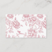 Roze Witte Bloemen Chinoiserie Enclosure Kaart (Achterkant)