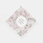 Roze Witte Bloemen Cowgirl Laarzen Verjaardag Servet (Hoek)