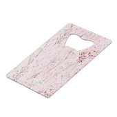  roze witte bloemen creditkaart flessenopener (Achterkant Gekanteld)