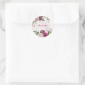 roze witte bloemen dank u ronde sticker (Tas)