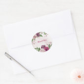 roze witte bloemen dank u ronde sticker (Envelop)