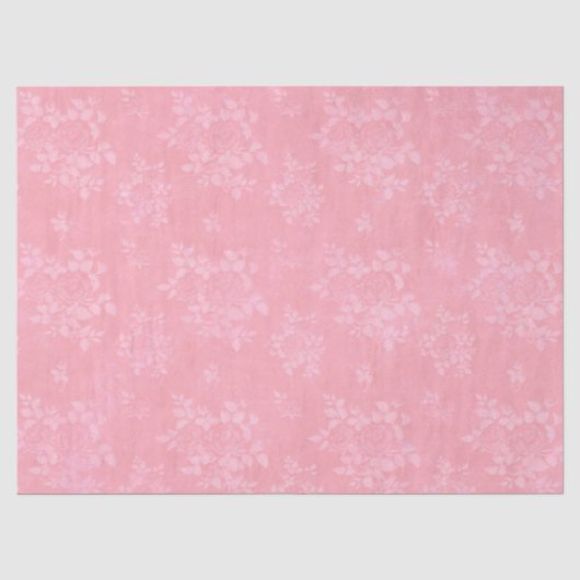 Roze Witte Bloemen Découpage Tissuepapier (Voorkant)