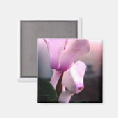 Roze witte bloemen foto vierkante magneet (Voorkant / Achterkant)