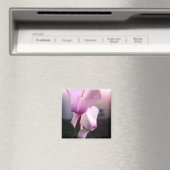 Roze witte bloemen foto vierkante magneet (Insitu (Vaatwasser))