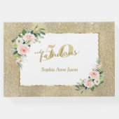 Roze Witte Bloemen Goud 50 en Fabelverjaardag Gastenboek (Achterkant)