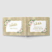 Roze Witte Bloemen Goud 50 en Fabulous Verjaardag Gastenboek (Volledig)