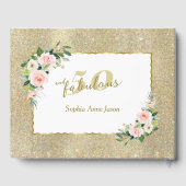Roze Witte Bloemen Goud 50 en Fabulous Verjaardag Gastenboek (Achterkant)