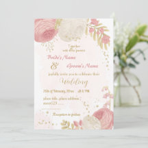 roze & witte bloemen gouden botanische bruiloft