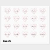 Roze Witte Bloemen Hart Sticker (Vel)