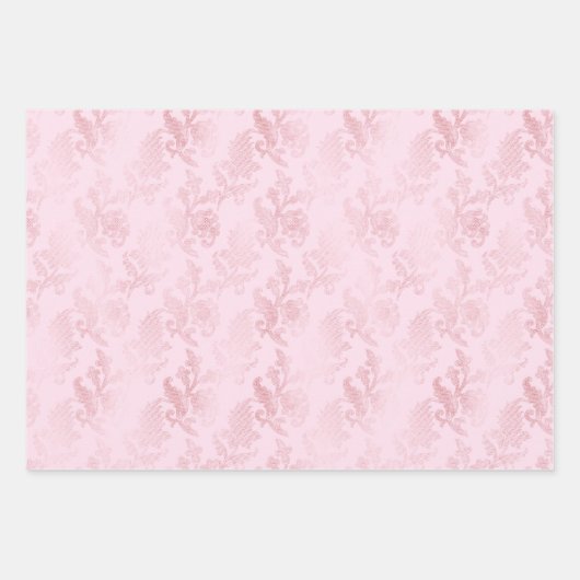 Roze Witte Bloemen Inpakpapier Vel (Voorkant 2)