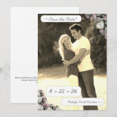 Roze & Witte Bloemen Katholiek Save The Date (Voorkant / Achterkant)