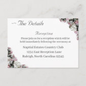 Roze & Witte Bloemen Katholieke bruiloft Informatiekaartje (Voorkant)