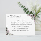 Roze & Witte Bloemen Katholieke bruiloft Informatiekaartje (Staand voorkant)